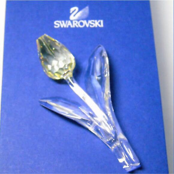 NEW Swarovski Crystal YELLOW TULIP FLOWER Swan Logo LG Faceted Bud SCS 2004 BOX - Picture 5 of 9